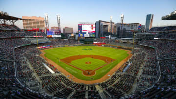 ATLANTA, GA - MAY 07: A general view of Truist Park during the game between the Atlanta Braves and the Philadelphia Phillies on May 7, 2021 in Atlanta, Georgia. This is the first game with Truist Park capacity back to 100%. (Photo by Todd Kirkland/Getty Images)