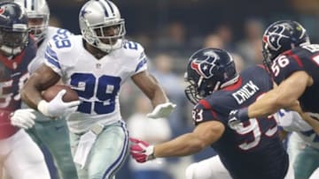 Dallas Cowboys' DeMarco Murray may be the best running back in the NFL. He is putting up historic numbers to start the season, rushing for over 100 yards in ever game so far. However, this could be DeMarco Murray's last season in Dallas - he can become a free agent following the season. Mandatory Credit: Tim Heitman-USA TODAY Sports