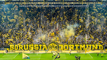 DORTMUND, GERMANY - NOVEMBER 25: The choreo of Borussia Dortmund's fans prior to the Bundesliga match between Borussia Dortmund and FC Schalke 04 at the Signal Iduna Park on November 25, 2017 in Dortmund, Germany. (Photo by Alexandre Simoes/Borussia Dortmund/Getty Images)