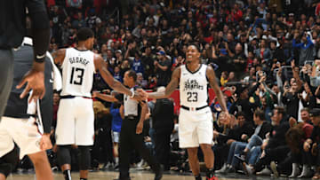 LOS ANGELES, CA - NOVEMBER 22: Lou Williams #23 of the LA Clippers smiles during a game against the Houston Rockets on November 22, 2019 at STAPLES Center in Los Angeles, California. NOTE TO USER: User expressly acknowledges and agrees that, by downloading and/or using this Photograph, user is consenting to the terms and conditions of the Getty Images License Agreement. Mandatory Copyright Notice: Copyright 2019 NBAE (Photo by Andrew D. Bernstein/NBAE via Getty Images)