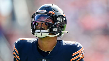 Chicago Bears QB Justin Fields. (Photo by Emilee Chinn/Getty Images)