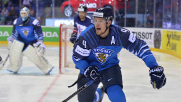 KOSICE, SLOVAKIA - MAY 17: Finlands Mikko Lehtonen calls for the pass during the 2019 IIHF Ice Hockey World Championship Slovakia group A game between Finland and Great Britain at Steel Arena on May 17, 2019 in Kosice, Slovakia. (Photo by Dean Woolley/MB Media/Getty Images)