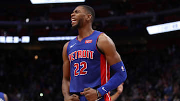 DETROIT, MI - OCTOBER 17: Glenn Robinson III #22 of the Detroit Pistons reacts to a fourth quarter play while playing the Brooklyn Nets during the home opener at Little Caesars Arena on October 17, 2018 in Detroit, Michigan. NOTE TO USER: User expressly acknowledges and agrees that, by downloading and or using this photograph, User is consenting to the terms and conditions of the Getty Images License Agreement. (Photo by Gregory Shamus/Getty Images)
