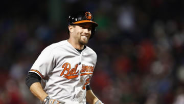 Apr 12, 2016; Boston, MA, USA; Baltimore Orioles shortstop J.J. Hardy (2) rounds the bases after hitting a home run against the Boston Red Sox during the seventh inning at Fenway Park. Mandatory Credit: Mark L. Baer-USA TODAY Sports