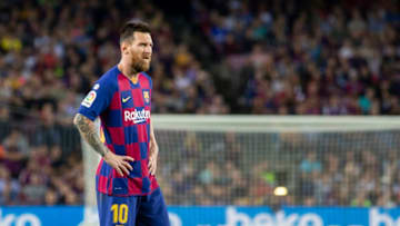 BARCELONA, SPAIN - October 6: Lionel Messi #10 of Barcelona during the Barcelona V Sevilla, La Liga regular season match at Estadio Camp Nou on October 6th 2019 in Barcelona, Spain. (Photo by Tim Clayton/Corbis via Getty Images)