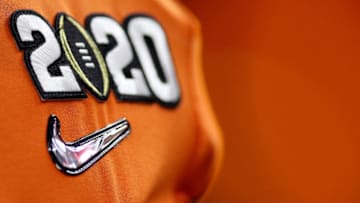 A detailed view of the 2020 College Football Playoff Logo (Photo by Chris Graythen/Getty Images)