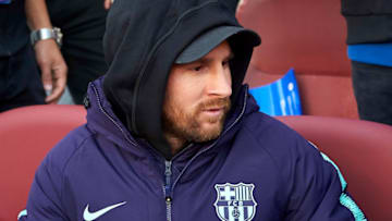 BARCELONA, SPAIN - OCTOBER 28: Lionel Messi of FC Barcelona attends the La Liga match between FC Barcelona and Real Madrid CF at Camp Nou on October 28, 2018 in Barcelona, Spain. (Photo by Quality Sport Images/Getty Images)