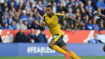 LEICESTER, ENGLAND - AUGUST 20: Theo Walcott of Arsenal during the Premier League match between Leicester City and Arsenal at The King Power Stadium on August 20, 2016 in Leicester, England. (Photo by David Price/Arsenal FC via Getty Images)