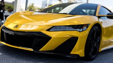 LONG BEACH, CALIFORNIA - APRIL 07: Acura NSX pace car details on display at the 2022 Acura Grand Prix Of Long Beach Media Luncheon at the Acura owners lounge on April 07, 2022 in Long Beach, California. (Photo by Greg Doherty/Getty Images)