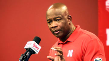 Nebraska Cornhuskers interim head coach Mickey Joseph speaks to the media(Kayla Wolf-USA TODAY Sports)
