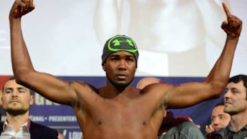 PARIS, FRANCE - MAY 19: Yunier Dorticos of Cuba during the weigh-in ahead of the WBA cruiserweight title fight against Youri Kalenga of France in Palais des sports of Paris tomorrow, on May 19, 2016 in Paris, France. (Photo by Frederic Stevens/Getty Images)
