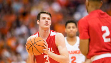 SYRACUSE, NY - NOVEMBER 10: Jimmy Boeheim #3 of the Cornell Big Red handles the ball during the first half against the Syracuse Orange at the Carrier Dome on November 10, 2017 in Syracuse, New York. (Photo by Brett Carlsen/Getty Images)