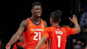 CHAMPAIGN, IL - NOVEMBER 18: Kofi Cockburn #21 of the Illinois Fighting Illini is seen during the game against the Hawaii Warriors at State Farm Center on November 18, 2019 in Champaign, Illinois. (Photo by Michael Hickey/Getty Images)