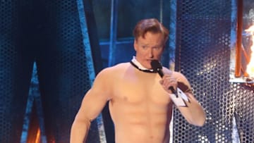 LOS ANGELES, CA - APRIL 13: Host Conan O'Brien speaks onstage at the 2014 MTV Movie Awards at Nokia Theatre L.A. Live on April 13, 2014 in Los Angeles, California. (Photo by Frederick M. Brown/Getty Images)