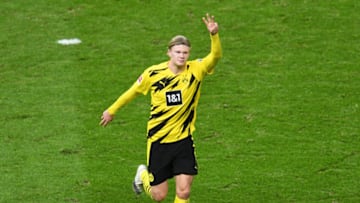Erling Haaland is set to make his return after a seven game absence (Photo by ANNEGRET HILSE/POOL/AFP via Getty Images)