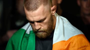 LAS VEGAS, NV - AUGUST 20: Conor McGregor of Ireland prepares to walkout prior to facing Nate Diaz in their welterweight bout during the UFC 202 event at T-Mobile Arena on August 20, 2016 in Las Vegas, Nevada. (Photo by Jeff Bottari/Zuffa LLC/Zuffa LLC via Getty Images)