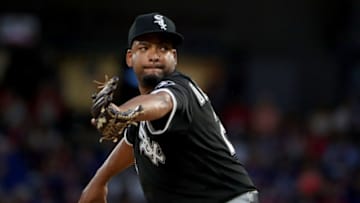 ARLINGTON, TEXAS - JUNE 22: Odrisamer Despaigne #25 of the Chicago White Sox pitches against the Texas Rangers in the bottom of the first inning at Globe Life Park in Arlington on June 22, 2019 in Arlington, Texas. (Photo by Tom Pennington/Getty Images)