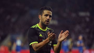 LEICESTER, ENGLAND - SEPTEMBER 20: Cesc Fabregas of Chelsea reacts during the EFL Cup Third Round match between Leicester City and Chelsea at The King Power Stadium on September 20, 2016 in Leicester, England. (Photo by Chelsea Football Club/Chelsea FC via Getty Images)