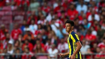 LISBON, PORTUGAL - AUGUST 07: Eljif Elmas of Fenerbache SK during the match between SL Benfica and Fenerbache SK for UEFA Champions League Qualifier at Estadio da Luz on August 7, 2018 in Lisbon, Portugal. (Photo by Carlos Rodrigues/Getty Images)