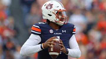 Auburn football HC Bryan Harsin is high on T.J. Finley as the starter in Tigers fall camp, talking about him more than anyone else in the QB room (Photo by Kevin C. Cox/Getty Images)