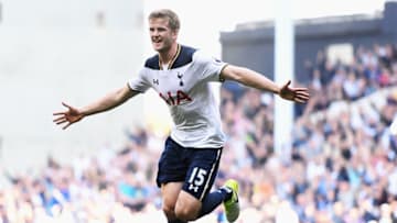 LONDON, ENGLAND - APRIL 08: Eric Dier of Tottenham Hotspur celebrates scoring his sides second goal during the Premier League match between Tottenham Hotspur and Watford at White Hart Lane on April 8, 2017 in London, England. (Photo by Michael Regan/Getty Images)