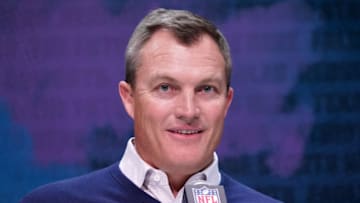 San Francisco 49ers general manager John Lynch speaks during the NFL Scouting Combine at the Indiana Convention Center. Mandatory Credit: Kirby Lee-USA TODAY Sports