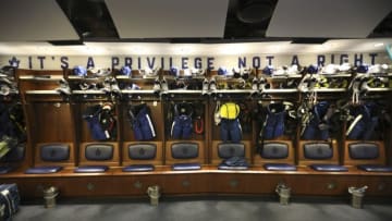 TORONTO, ON - APRIL 25: Leafs lockers prepare to be unloaded. The Toronto Maple Leafs had their final interviews and locker clean out day on Thursday following their loss to the Boston Bruins. Players came out to speak to the media as did the GM and Head coach. (Richard Lautens/Toronto Star via Getty Images)
