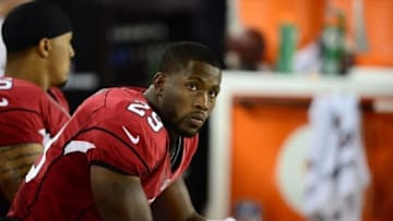 Oct. 29, 2012; Glendale, AZ, USA; Arizona Cardinals running back Alfonso Smith against the San Francisco 49ers at University of Phoenix Stadium. The 49ers defeated the Cardinals 24-3. Mandatory Credit: Mark J. Rebilas-USA TODAY Sports