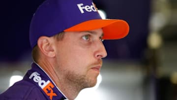 KANSAS CITY, KS - OCTOBER 19: Denny Hamlin, driver of the #11 FedEx Office Toyota, prepares to drive during practice for the Monster Energy NASCAR Cup Series Hollywood Casino 400 at Kansas Speedway on October 19, 2018 in Kansas City, Kansas. (Photo by Brian Lawdermilk/Getty Images)