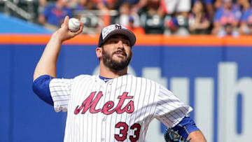 Jul 4, 2016; New York City, NY, USA; New York Mets starting pitcher Matt Harvey (33) pitches against the Miami Marlins during the first inning at Citi Field. Mandatory Credit: Andy Marlin-USA TODAY Sports