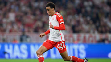 Jamal Musiala was in fine form for Bayern Munich against Manchester United on Wednesday.(Photo by Matthias Hangst/Getty Images)