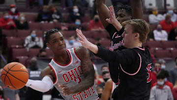 Ohio State's Eugene Brown III (3) during the Ohio State vs. Indiana University/Purdue University Indianapolis men's basketball game Tuesday, January 18, 2022 at the Value City Arena in the Schottenstein Center.Ceb Osumb 0118