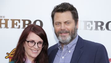 HOLLYWOOD, CA - JUNE 05: Megan Mullally and Nick Offerman attend the Premiere Of The Orchard's "The Hero" at the Egyptian Theatre on June 5, 2017 in Hollywood, California. (Photo by Jerritt Clark/Getty Images)