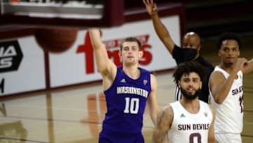 Guard Erik Stevenson (10) makes a three point basket. Mandatory Credit: Joe Camporeale-USA TODAY Sports