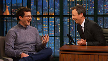 Andy Samberg and Seth Meyers on Late Night with Seth Meyers, courtesy of NBC.com