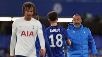 LONDON, ENGLAND - AUGUST 04: Nuno Espirito Santo the manager / head coach of Tottenham during the pre season friendly between Chelsea and Tottenham Hotspur at Stamford Bridge on August 4, 2021 in London, England. (Photo by James Williamson - AMA/Getty Images)