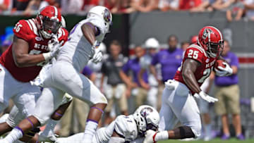 RALEIGH, NC - SEPTEMBER 01: Reggie Gallaspy II #25 of the North Carolina State Wolfpack during their game against the James Madison Dukes at Carter-Finley Stadium on September 1, 2018 in Raleigh, North Carolina. (Photo by Grant Halverson/Getty Images)