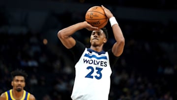 MINNEAPOLIS, MN - JANUARY 2: Jarrett Culver #23 of the Minnesota Timberwolves shoots a free throw during a game against the Golden State Warriors on January 2, 2020 at Target Center in Minneapolis, Minnesota. NOTE TO USER: User expressly acknowledges and agrees that, by downloading and or using this Photograph, user is consenting to the terms and conditions of the Getty Images License Agreement. Mandatory Copyright Notice: Copyright 2020 NBAE (Photo by Jordan Johnson/NBAE via Getty Images)