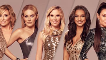 THE REAL HOUSEWIVES OF NEW YORK CITY -- Season:13 -- Pictured: (l-r) Sonja Morgan, Leah McSweeney, Ramona Singer, Eboni K. Williams, Luann de Lesseps -- (Photo by: Sophy Holland/Bravo)