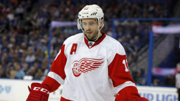 TAMPA, FL - APRIL 21: Pavel Datsyuk #13 of the Detroit Red Wings during a stop in play against the Tampa Bay Lightning during the second period in Game Five of the Eastern Conference First Round during the 2016 NHL Stanley Cup Playoffs at Amalie Arena on April 21, 2016 in Tampa, Florida. (Photo by Mike Carlson/Getty Images)