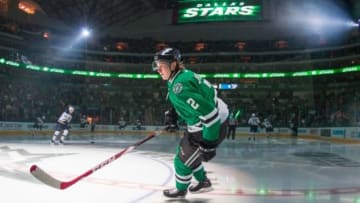 Apr 3, 2015; Dallas, TX, USA; Dallas Stars defenseman Jyrki Jokipakka (2) takes the ice to face the St. Louis Blues at the American Airlines Center. The Blues defeat the Stars 7-5. Mandatory Credit: Jerome Miron-USA TODAY Sports