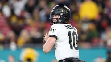 Auburn football fans want to see Sam Hartman join the Tigers via the transfer portal -- though Notre Dame leads in his recruitment Mandatory Credit: Nathan Ray Seebeck-USA TODAY Sports
