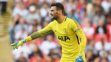 LONDON, ENGLAND - AUGUST 05: Hugo Lloris of Tottenham looks on during the pre-season match between Tottenham Hotspur and Juventus at Wembley Stadium on August 5, 2017 in London, England. (Photo by Michael Regan/Getty Images)