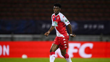 ANNECY, FRANCE - MAY 13: Aurelien Tchouameni of AS Monaco passes the ball during the French Cup match between Rumilly and Monaco at Parc Des Sports on May 13, 2021 in Annecy, France. (Photo by Marcio Machado/Eurasia Sport Images/Getty Images)