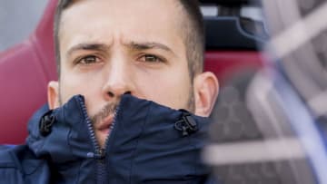 MADRID, SPAIN - FEBRUARY 26: Jordi Alba Ramos of FC Barcelona prior to the La Liga match between Atletico de Madrid and FC Barcelona at the Santiago Bernabeu Stadium on 26 February 2017 in Madrid, Spain. (Photo by Power Sport Images/Getty Images)