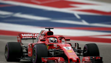 AUSTIN, TX - OCTOBER 20: Sebastian Vettel of Germany driving the (5) Scuderia Ferrari SF71H on track during qualifying for the United States Formula One Grand Prix at Circuit of The Americas on October 20, 2018 in Austin, United States. (Photo by Charles Coates/Getty Images)