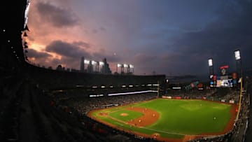 SAN FRANCISCO, CA - AUGUST 21: A general view during the San Francisco Giants game against the Milwaukee Brewers at AT&T Park on August 21, 2017 in San Francisco, California. (Photo by Ezra Shaw/Getty Images)