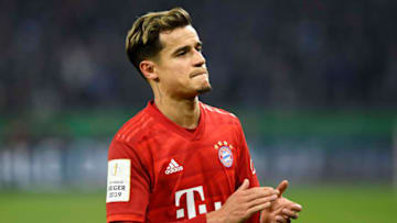 GELSENKIRCHEN, GERMANY - MARCH 03: (BILD ZEITUNG OUT) Philippe Coutinho of Bayern Muenchen looks on after the DFB Cup quarterfinal match between FC Schalke 04 and FC Bayern Muenchen at Veltins Arena on March 3, 2020 in Gelsenkirchen, Germany. (Photo by Ralf Treese/DeFodi Images via Getty Images)
