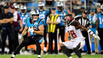 CHARLOTTE, NORTH CAROLINA - SEPTEMBER 12: Chris Hogan #15 of the Carolina Panthers in the first half during their game against the Tampa Bay Buccaneers at Bank of America Stadium on September 12, 2019 in Charlotte, North Carolina. (Photo by Jacob Kupferman/Getty Images)