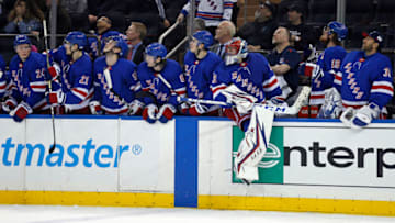 New York Rangers bench. Mandatory Credit: Adam Hunger-USA TODAY Sports